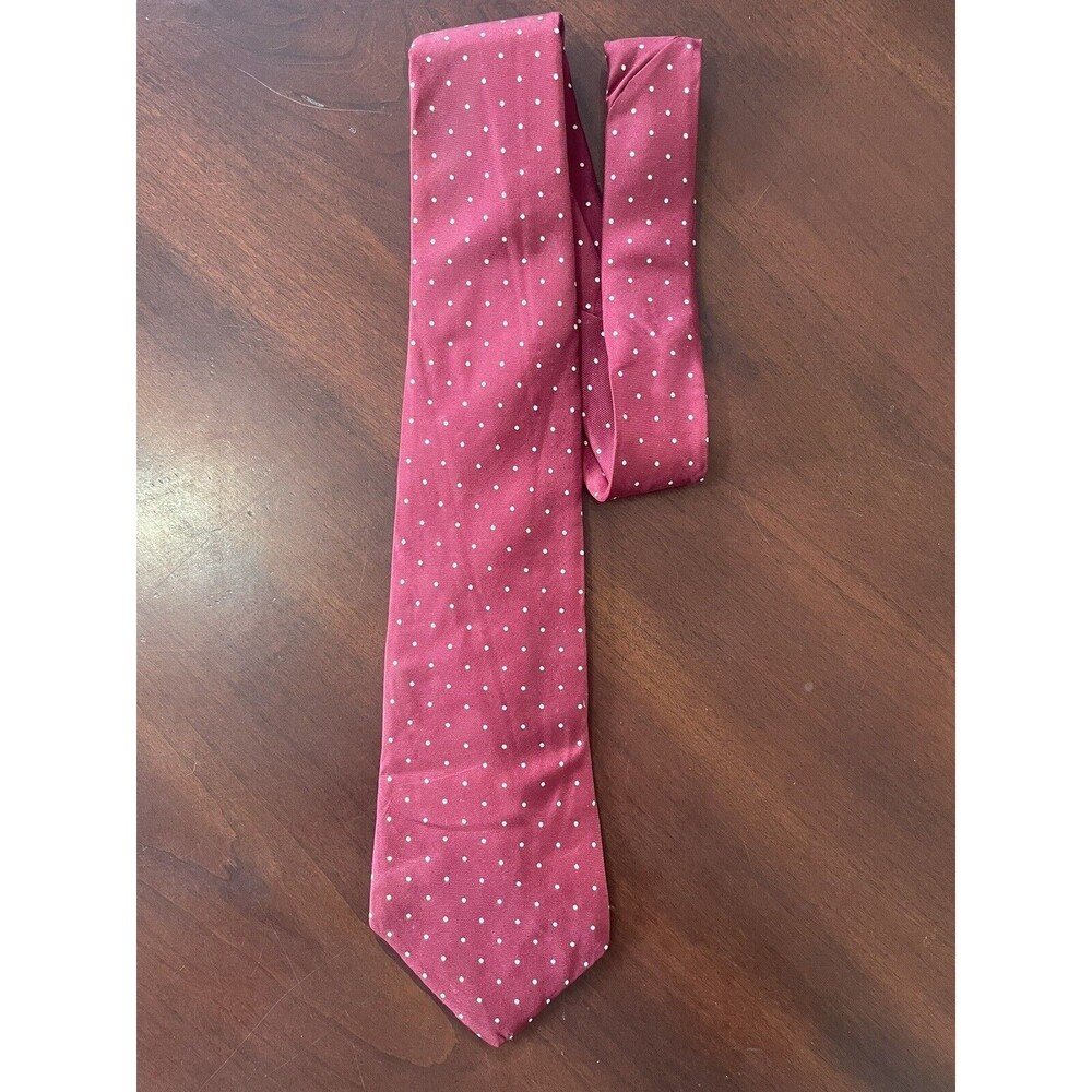 Mario Valentino Necktie Maroon With Polka Dots